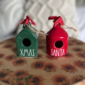 Rae Dunn Mini Christmas Themed Birdhouse Set